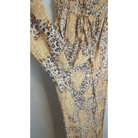 Retro Boho Feminine Animal & Snake print jumper wide straight leg women's  Large - Picture 5 of 9